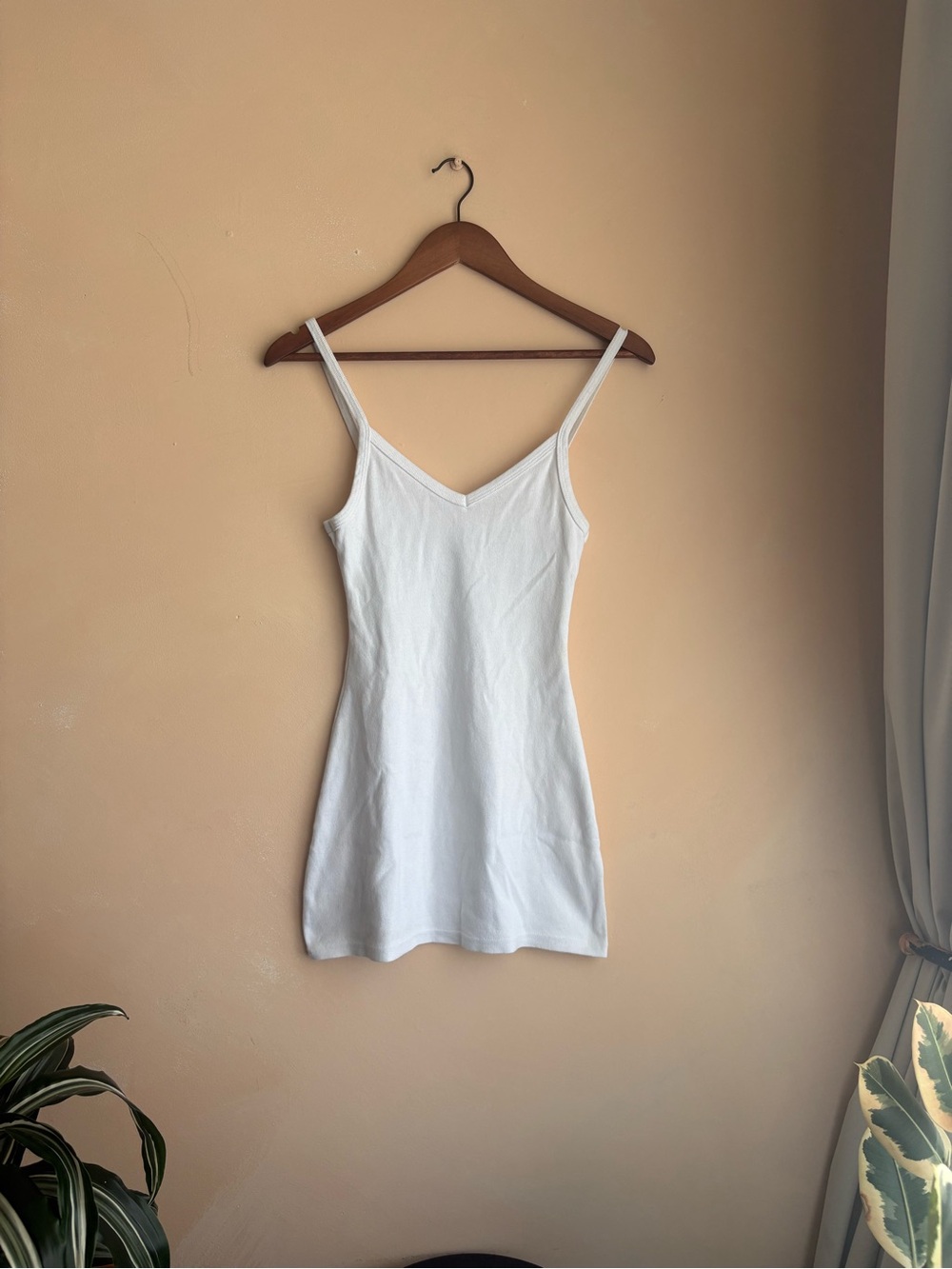 Los Angeles Apparel 14/1 RIB SPAGHETTI V-NECK DRESS